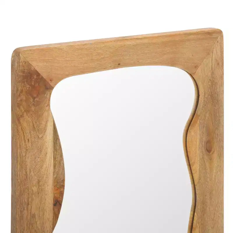 Melody Wall Mirror 24 x 36, Natural Mango Wood Frame, Handcrafted Decorative Mirror