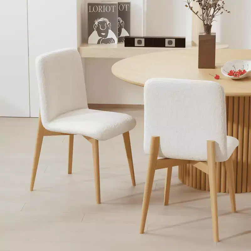 Dining Chair with Natural Wood Legs for Kitchen and Dining Area