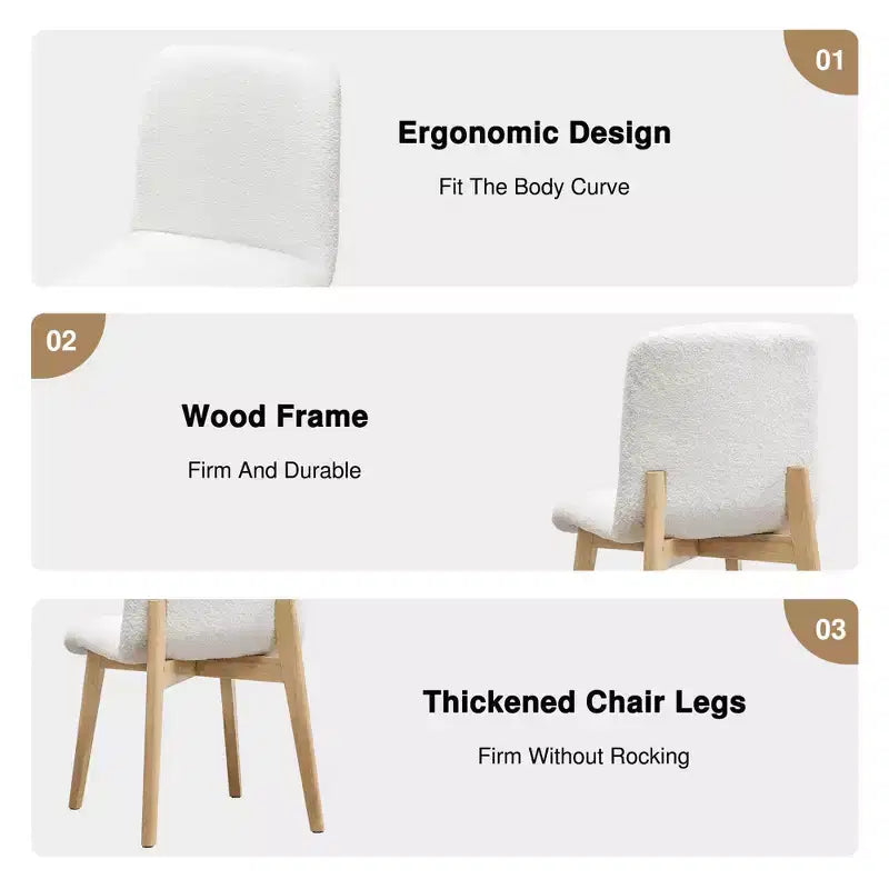Dining Chair with Natural Wood Legs for Kitchen and Dining Area