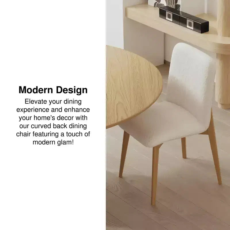 Dining Chair with Natural Wood Legs for Kitchen and Dining Area