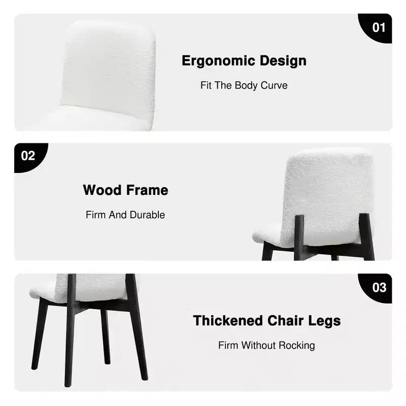 Dining Chair with Natural Wood Legs for Kitchen and Dining Area