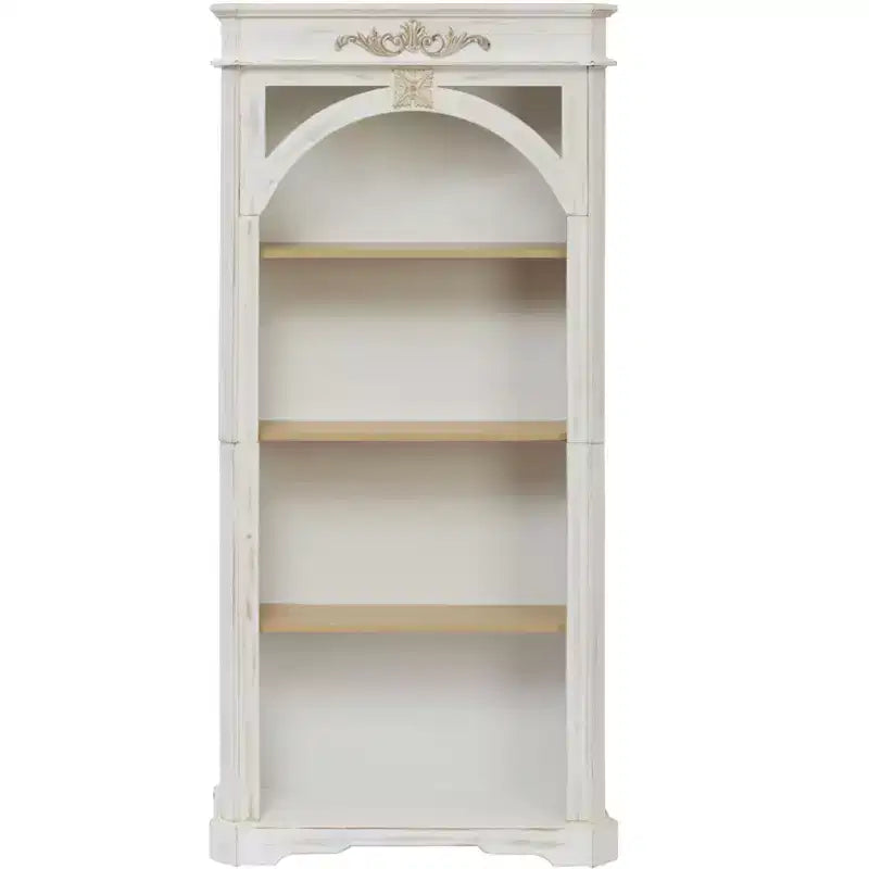 Modern Arched Display Cabinet, Storage Cabinet with 4 Shelves, Freestanding for Living Room, Hallway and Office, White