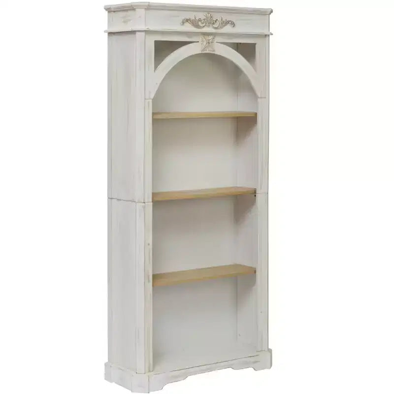 Modern Arched Display Cabinet, Storage Cabinet with 4 Shelves, Freestanding for Living Room, Hallway and Office, White