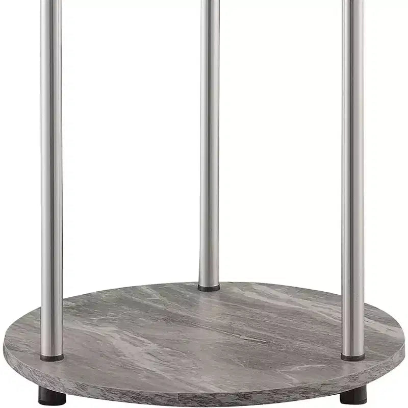22 in.H Gray Round Metal 2-Tier End Table