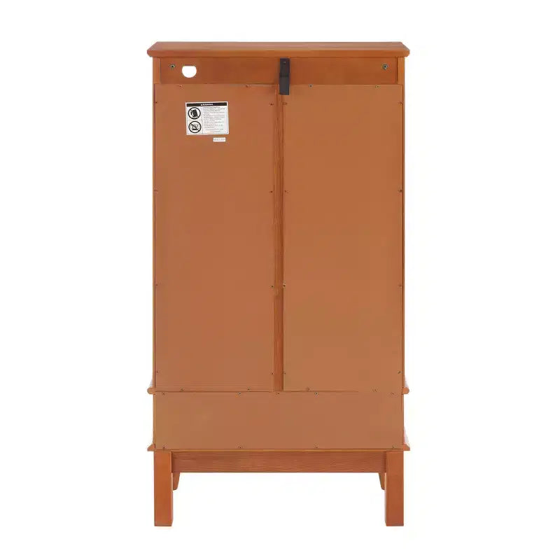 Lighted Corner Curio Cabinet with Tempered Glass Doors & Shelves - Elegant Cherry Display Case with Bulb for Living Room & Bedroom Decor