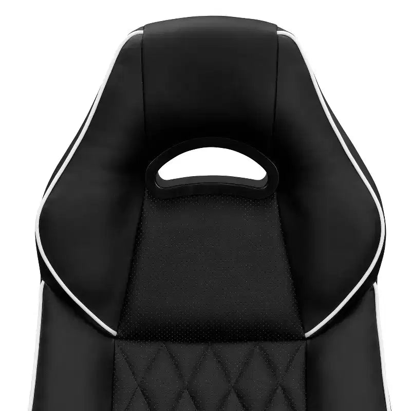 High-Back Gaming Chair with Padded Seat and Back, Executive Office Chair with Metal Base and Wheels, Desk Chair for Study, Reading Room, Black
