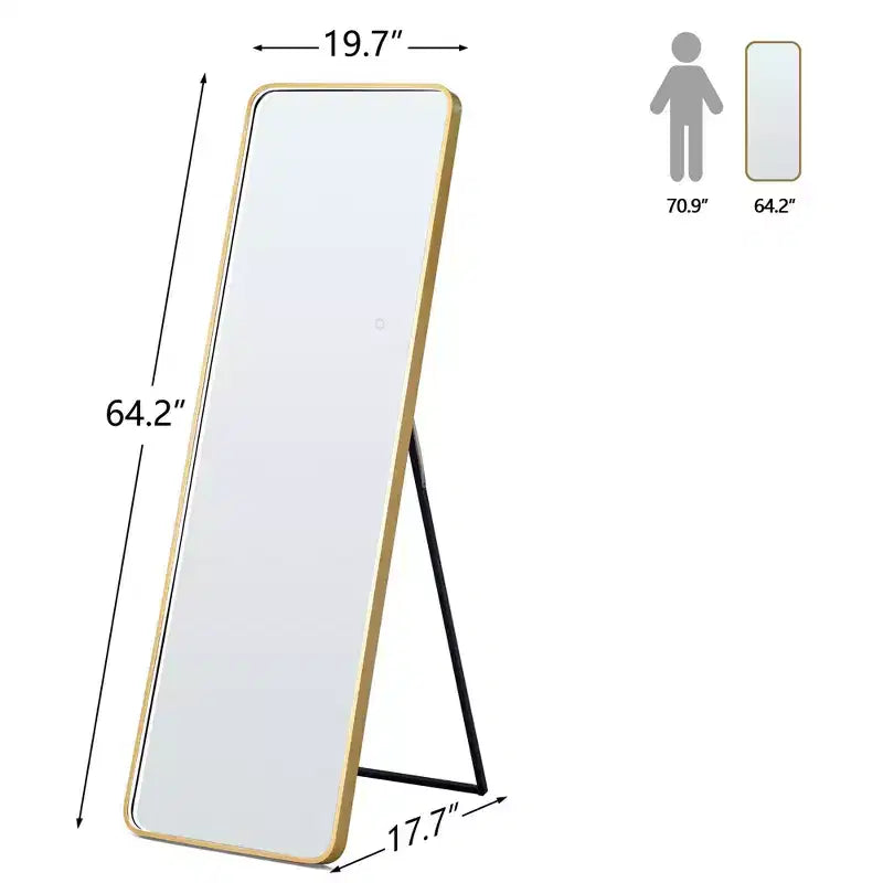 64x17in Modern Full Body Standing Mirror with Hanging Hole, Wall Mirror for Dressing Room, Living Room