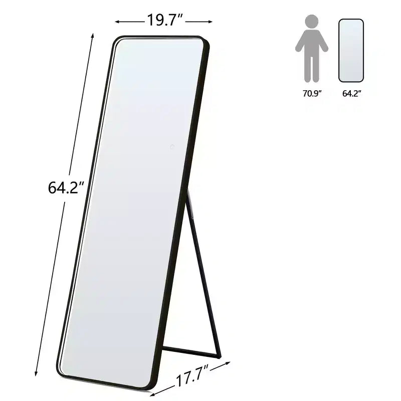 64x17in Modern Full Body Standing Mirror with Hanging Hole, Wall Mirror for Dressing Room, Living Room