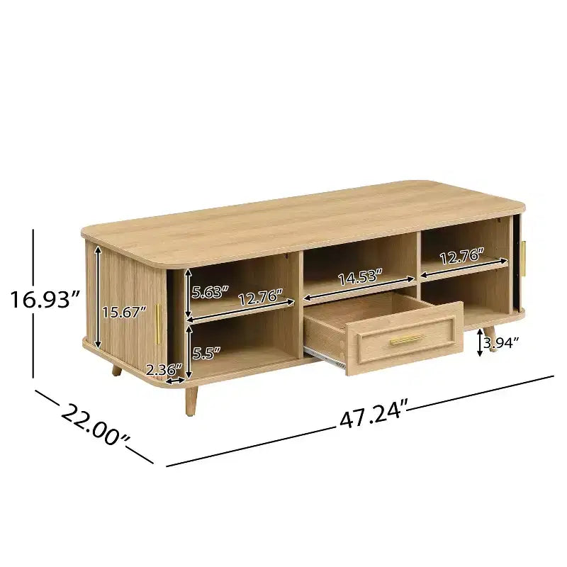 Nova Multi-Storage Coffee Table with Sliding Doors and Drawer