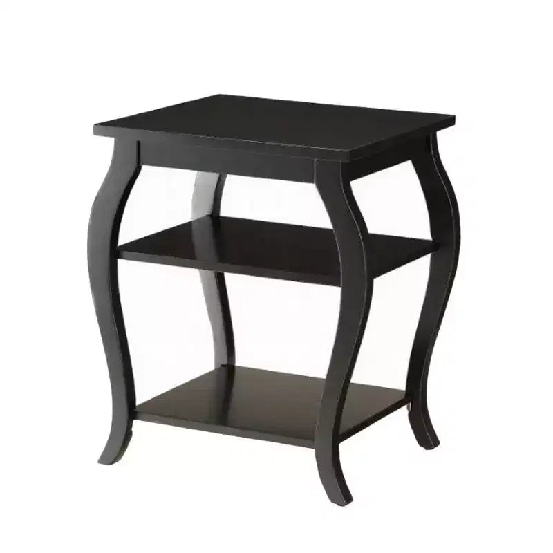 Reversible End Table with Two Lower Shelves and Cabriole Legs