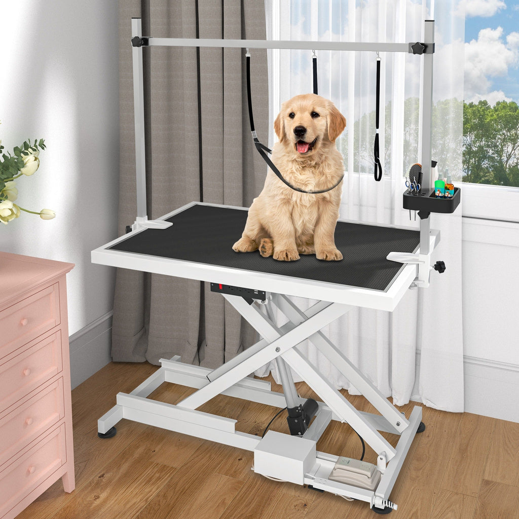 Professioneller elektrischer Hundeschertisch für große Hunde, robuster Tierpflegetisch mit Hundepflegearm aus Aluminium – 50'' B