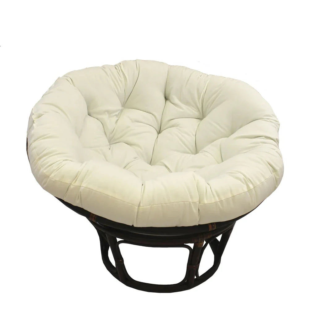 Sillón Papasan de ratán Bali de 42 pulgadas con cojín de sarga