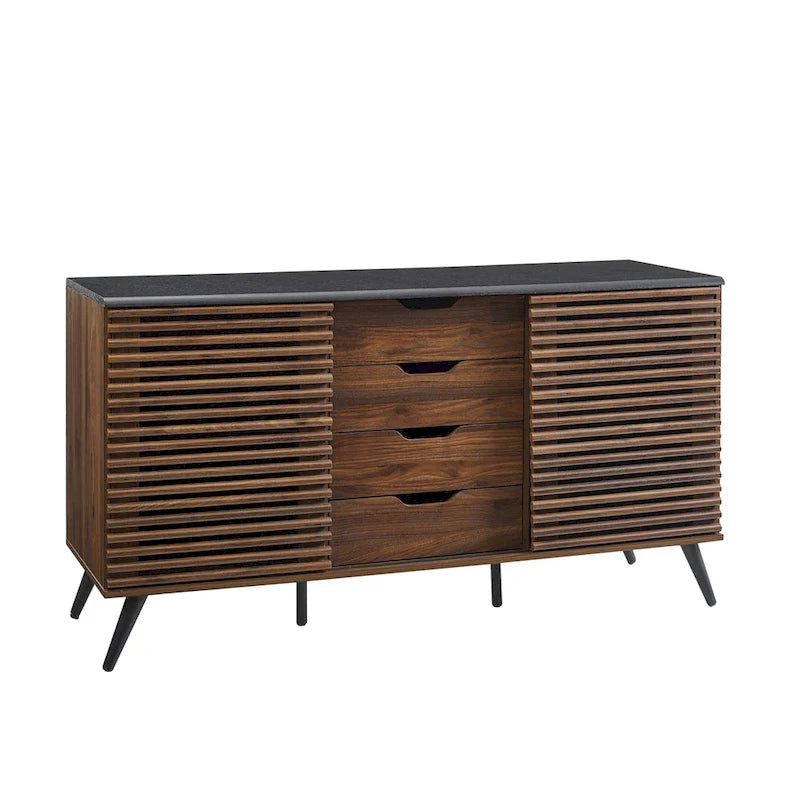 Buffet mit Schiebetüren und Lamellenfront von Middlebrook Designs