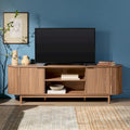 Middlebrook Designs moderne tv-meubel van 70 inch met verticale groeven en open opbergruimte