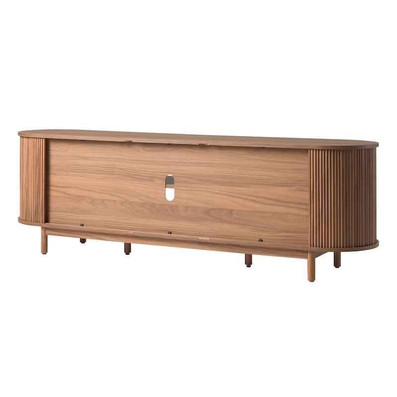 Middlebrook Designs moderne tv-meubel van 70 inch met verticale groeven en open opbergruimte