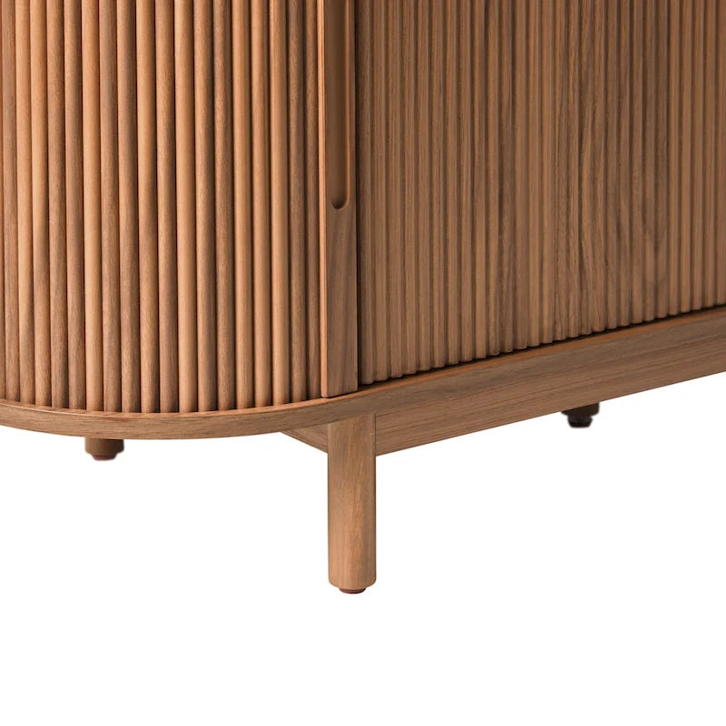 Middlebrook Designs moderne tv-meubel van 70 inch met verticale groeven en open opbergruimte