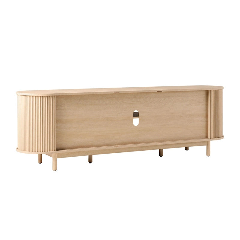 Middlebrook Designs moderne tv-meubel van 70 inch met verticale groeven en open opbergruimte