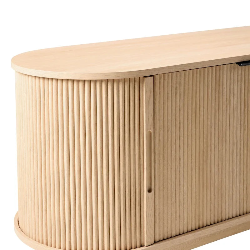 Middlebrook Designs moderne tv-meubel van 70 inch met verticale groeven en open opbergruimte
