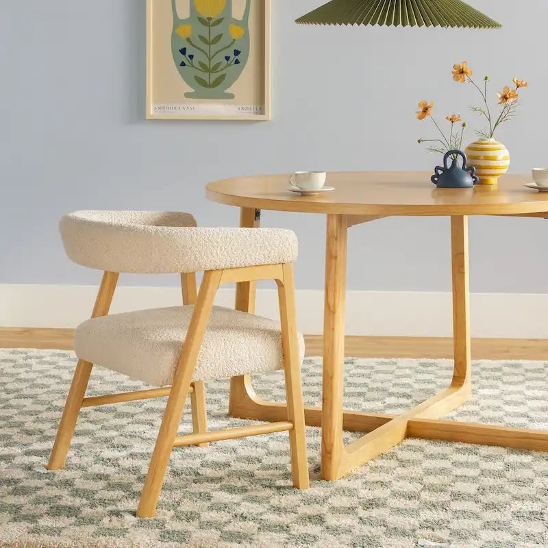 Middlebrook 5-delige eettafelset van massief hout met stoelen van twee materialen