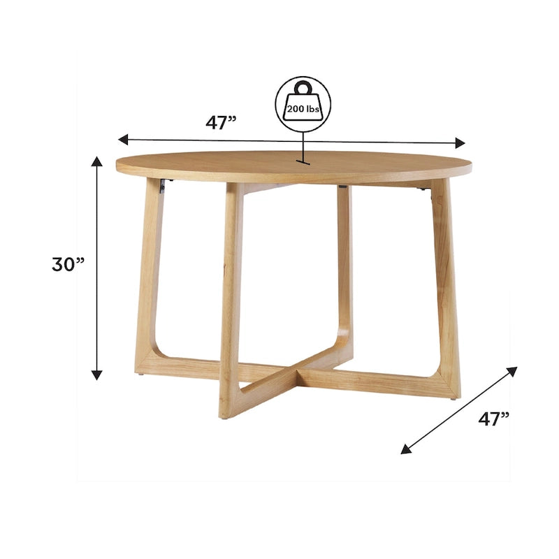 Middlebrook 5-delige eettafelset van massief hout met stoelen van twee materialen