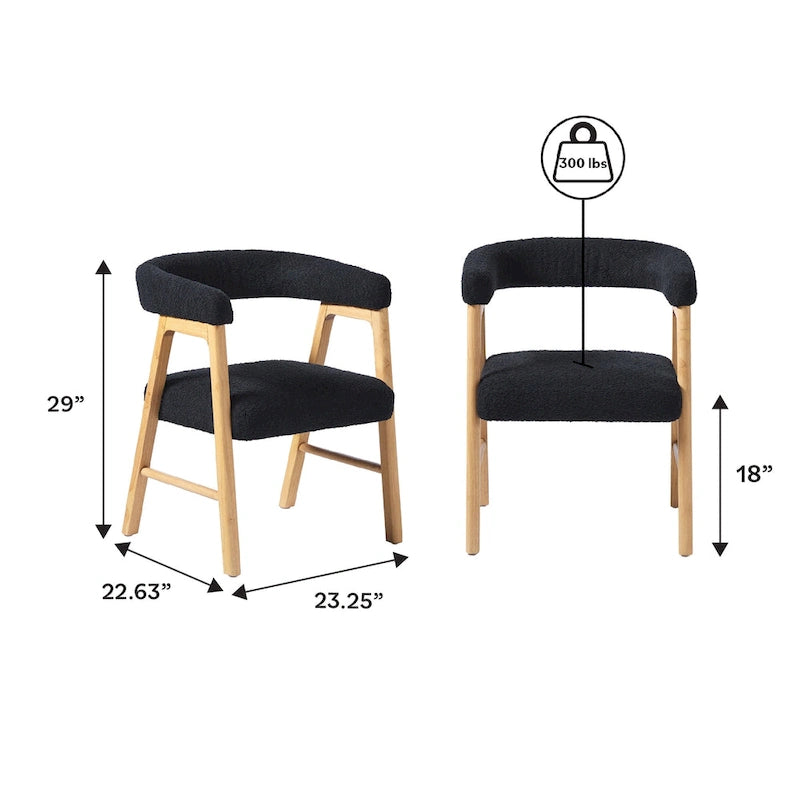 Middlebrook 5-delige eettafelset van massief hout met stoelen van twee materialen