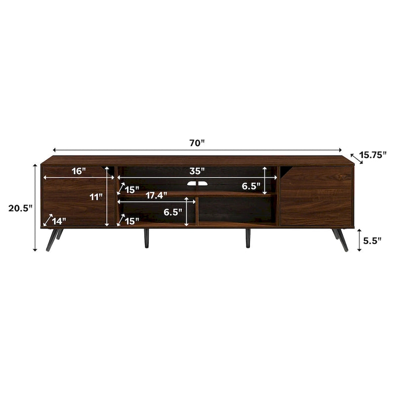 Middlebrook Designs Mid-Century-Moderner 70-Inch-TV-Ständer