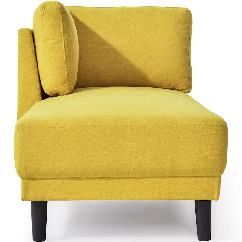 Sofa mit Relaxfunktion aus Leinenstoff im Mid-Century-Stil, gepolsterte Chaiselongue für Innenräume