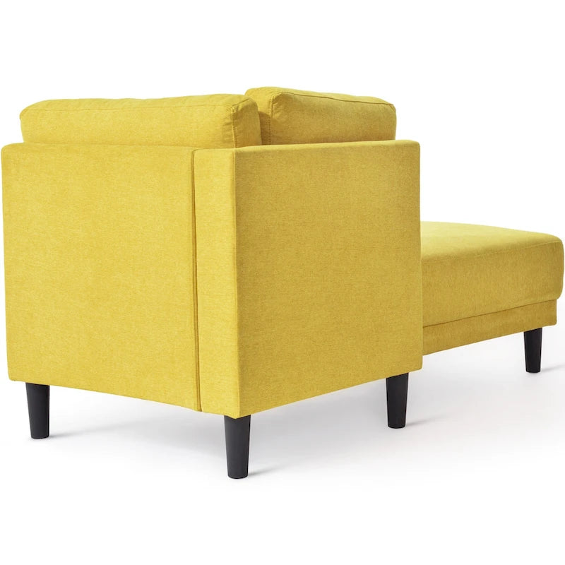 Sofa mit Relaxfunktion aus Leinenstoff im Mid-Century-Stil, gepolsterte Chaiselongue für Innenräume