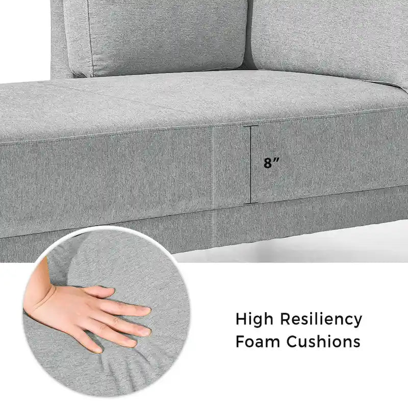 Sofa mit Relaxfunktion aus Leinenstoff im Mid-Century-Stil, gepolsterte Chaiselongue für Innenräume
