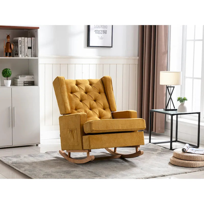 Fauteuil à bascule capitonné moderne 33.8