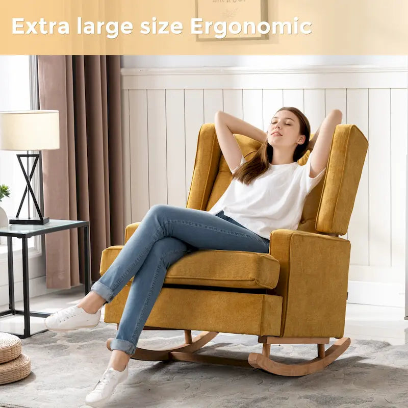 Fauteuil à bascule capitonné moderne 33.8