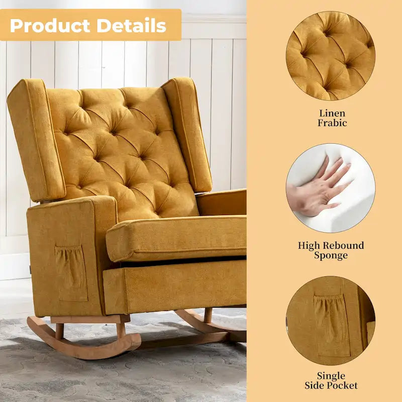 Fauteuil à bascule capitonné moderne 33.8