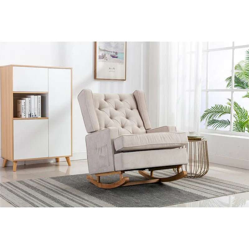 Fauteuil à bascule capitonné moderne 33.8