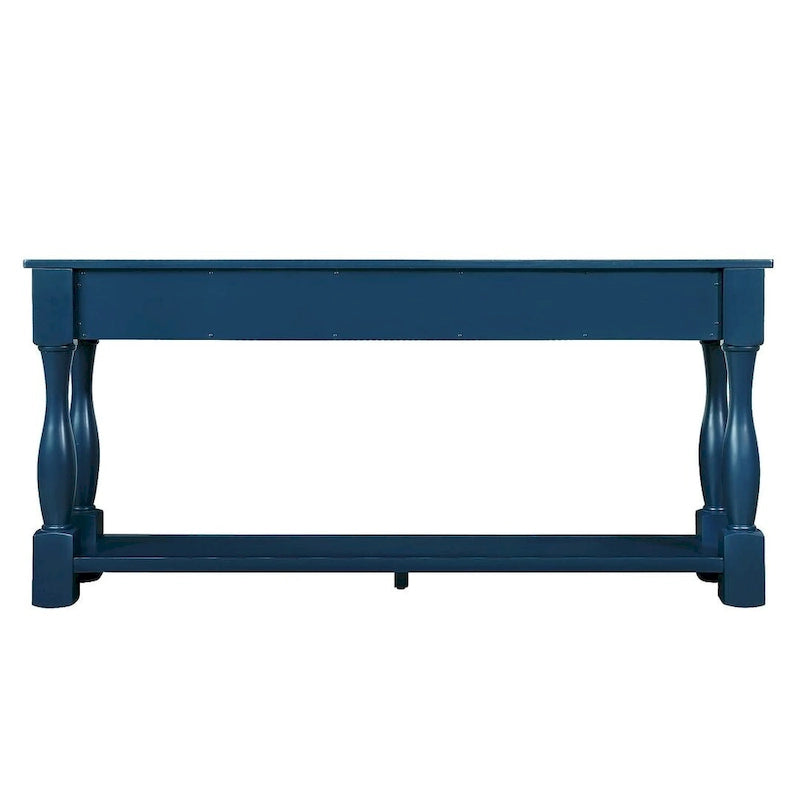 63-Inch-Konsolentisch aus massivem Holz mit 3 Schubladen und 1 unterem Regalboden