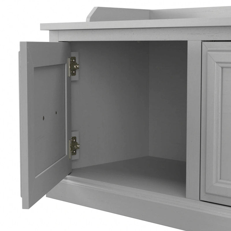 Woodland 40W Hall Tree and Shoe Bench with Doors by Bush Furniture