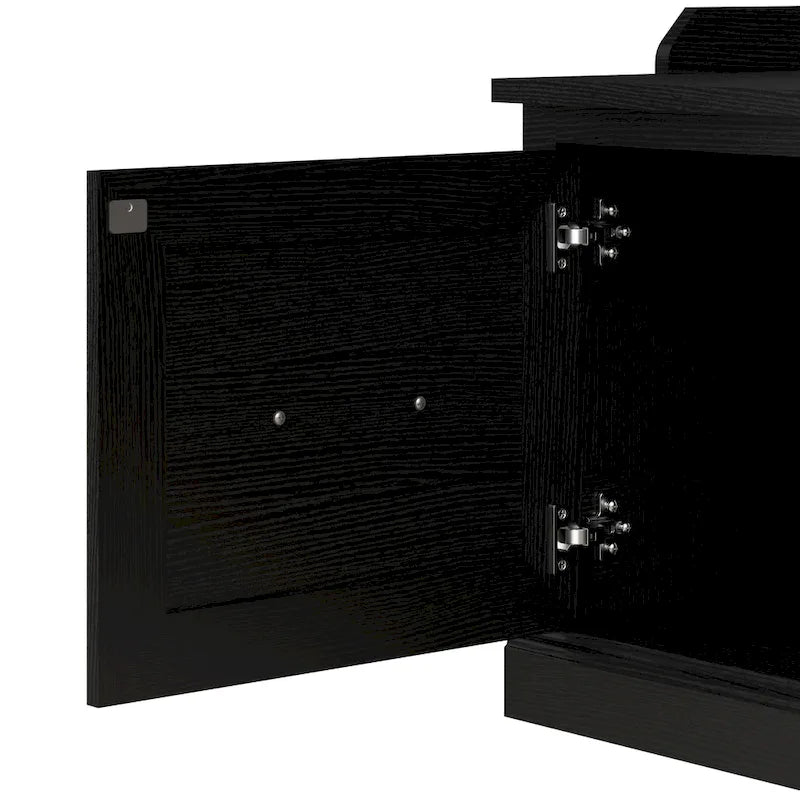 Woodland 40W Hall Tree and Shoe Bench with Doors by Bush Furniture