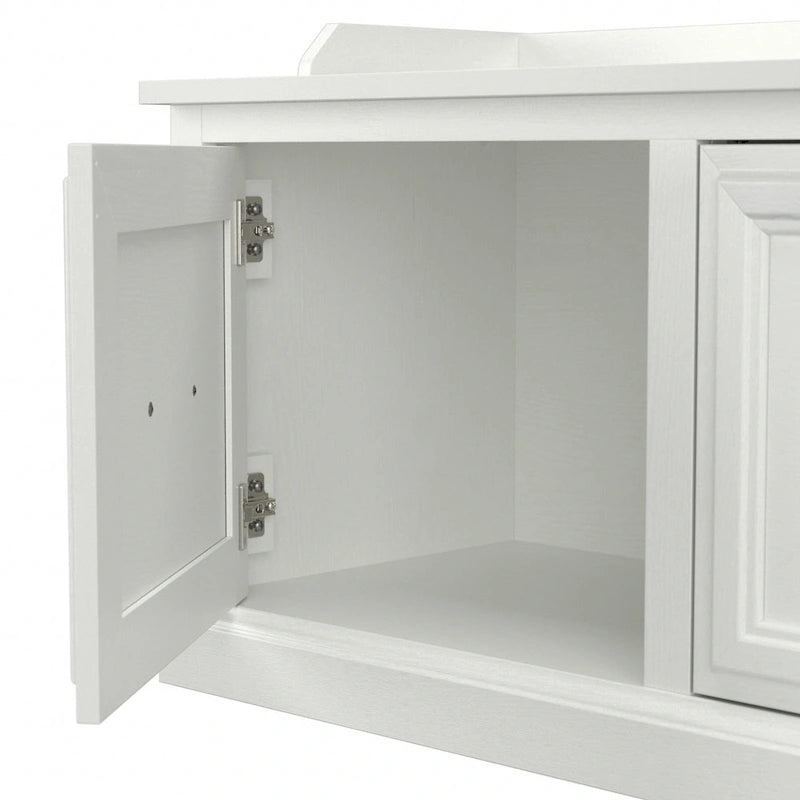 Woodland 40W Hall Tree and Shoe Bench with Doors by Bush Furniture