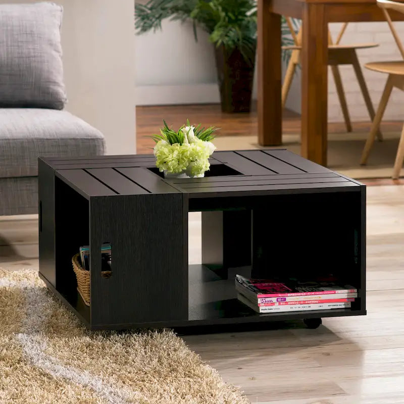 Masa moderner mobiler Couchtisch mit mehreren Ablagefächern, 32 Zoll, von Furniture of America