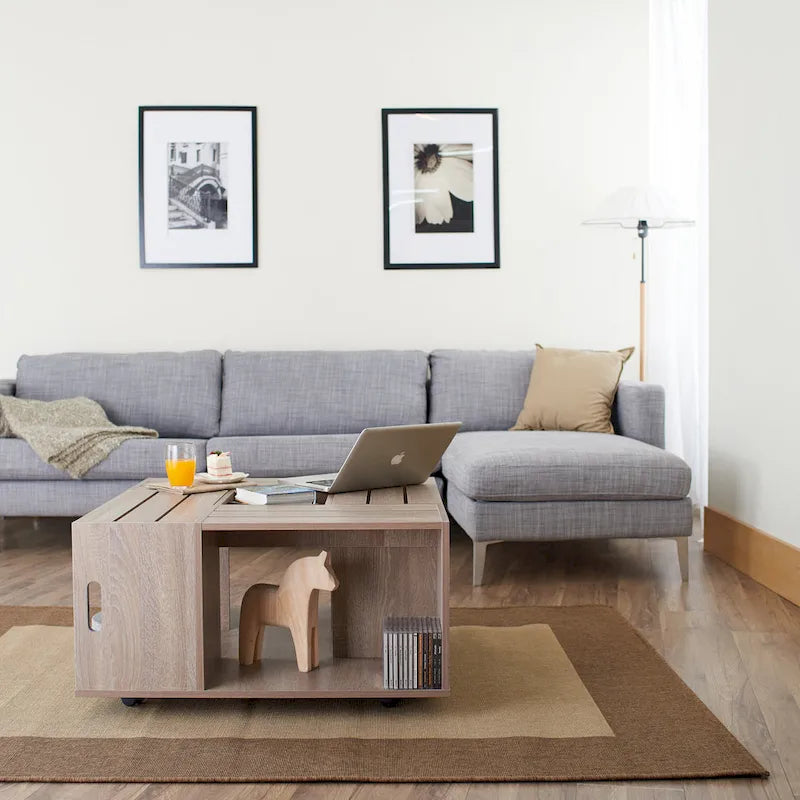 Masa moderner mobiler Couchtisch mit mehreren Ablagefächern, 32 Zoll, von Furniture of America