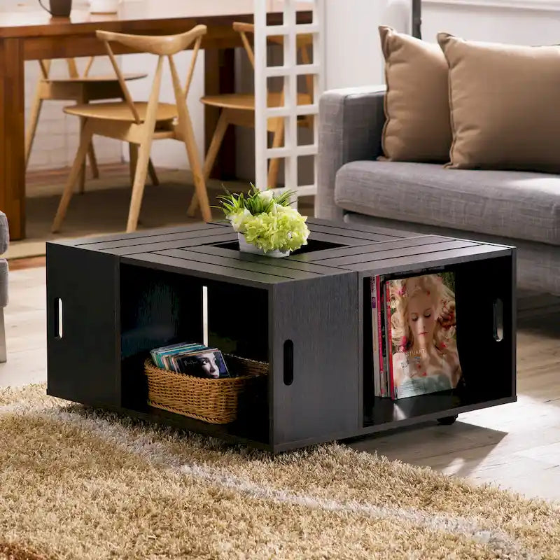 Masa moderner mobiler Couchtisch mit mehreren Ablagefächern, 32 Zoll, von Furniture of America