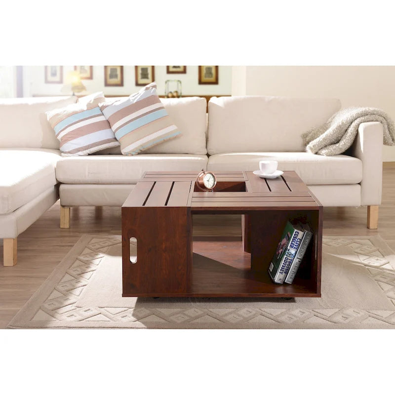 Masa moderner mobiler Couchtisch mit mehreren Ablagefächern, 32 Zoll, von Furniture of America
