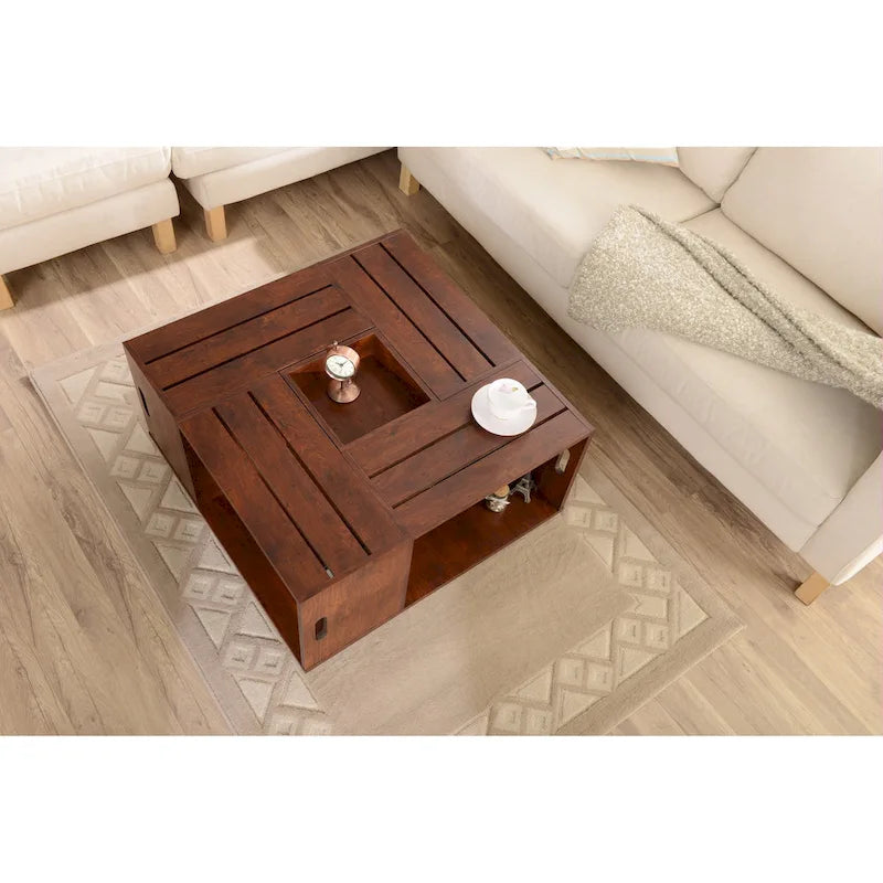 Masa moderner mobiler Couchtisch mit mehreren Ablagefächern, 32 Zoll, von Furniture of America