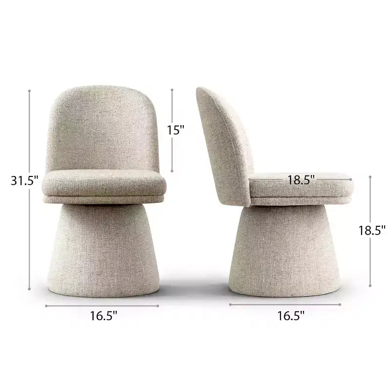 Set van 6 moderne 360° draaibare eetkamerstoelen zonder armleuningen, met voetstukachtige basis, elegante accentstoelen voor keuken, eetkamer of kantoor -Panipeachy