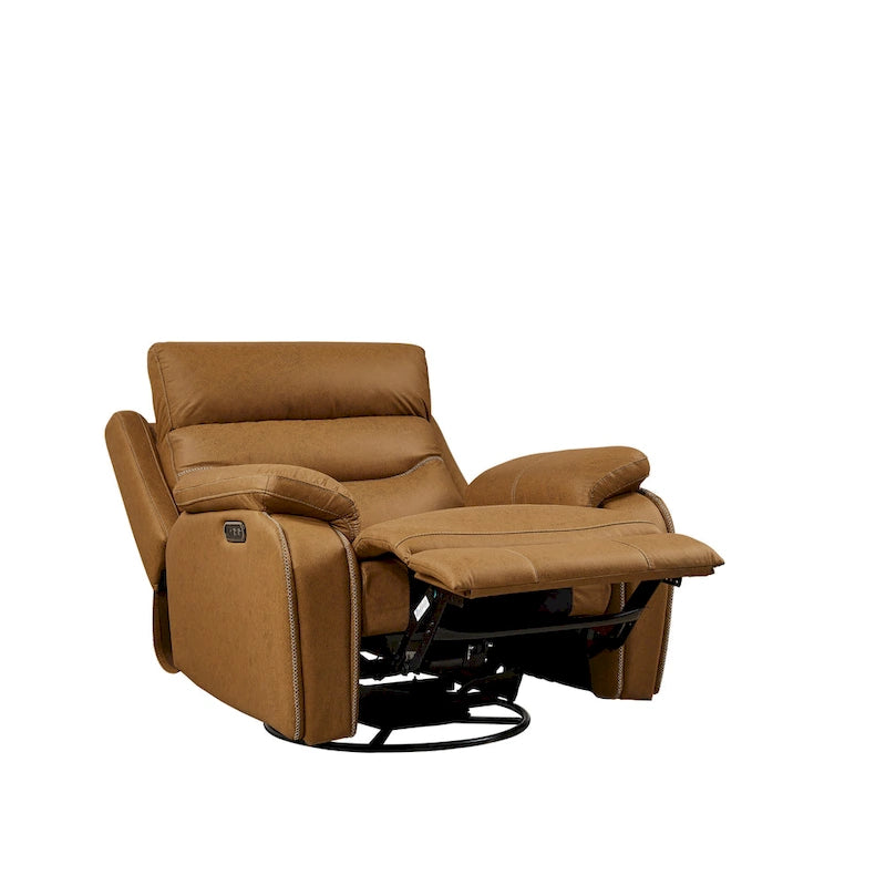 Christopher Knight Home – Fauteuil inclinable pivotant et berçant Liyasi à double moteur OKIN, position infinie, appuie-tête électrique et recharge USB