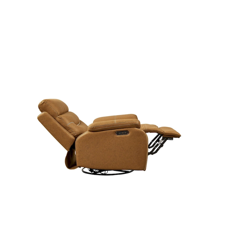 Christopher Knight Home – Fauteuil inclinable pivotant et berçant Liyasi à double moteur OKIN, position infinie, appuie-tête électrique et recharge USB