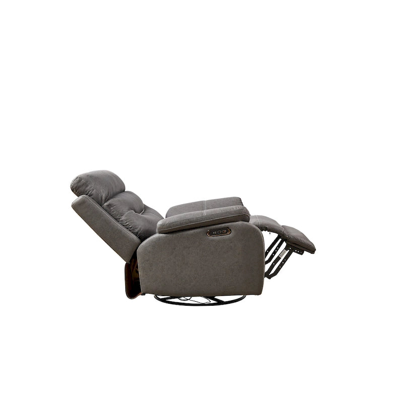 Christopher Knight Home – Fauteuil inclinable pivotant et berçant Liyasi à double moteur OKIN, position infinie, appuie-tête électrique et recharge USB