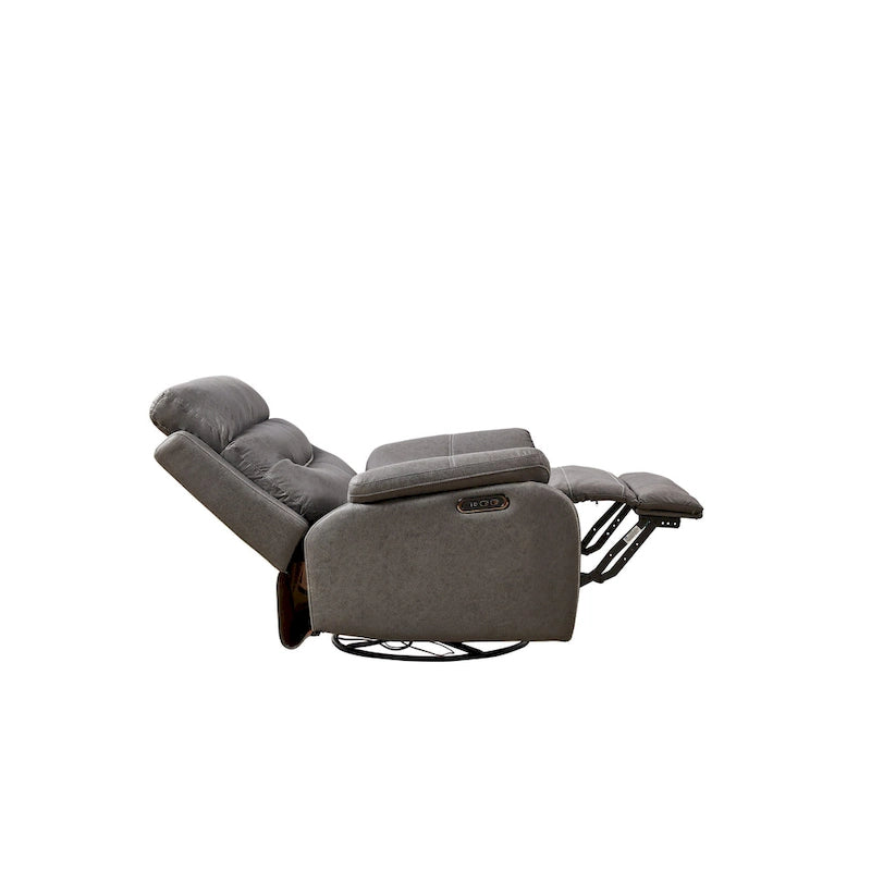 Christopher Knight Home – Fauteuil inclinable pivotant et berçant Liyasi à double moteur OKIN, position infinie, appuie-tête électrique et recharge USB