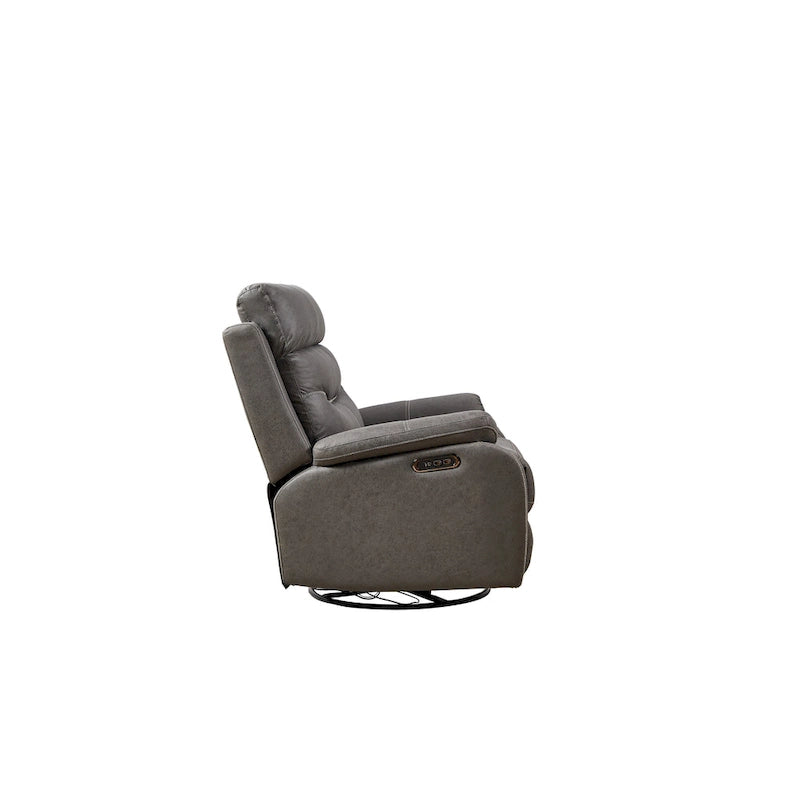 Christopher Knight Home – Fauteuil inclinable pivotant et berçant Liyasi à double moteur OKIN, position infinie, appuie-tête électrique et recharge USB