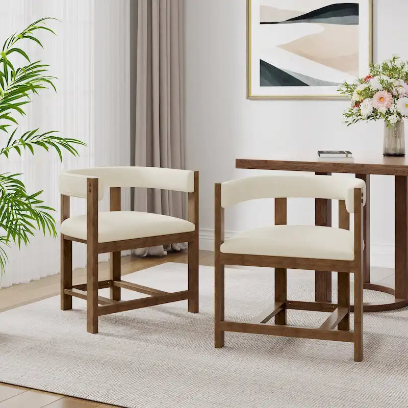 Christopher Knight Home - Juego de 2 sillones de comedor elegantes Bennett con respaldo de barril