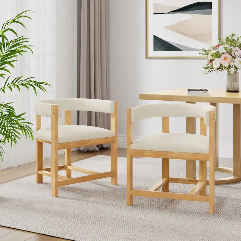 Christopher Knight Home – Eleganter Esszimmer-Armlehnstuhl Bennett mit Fassrücken, 2er-Set